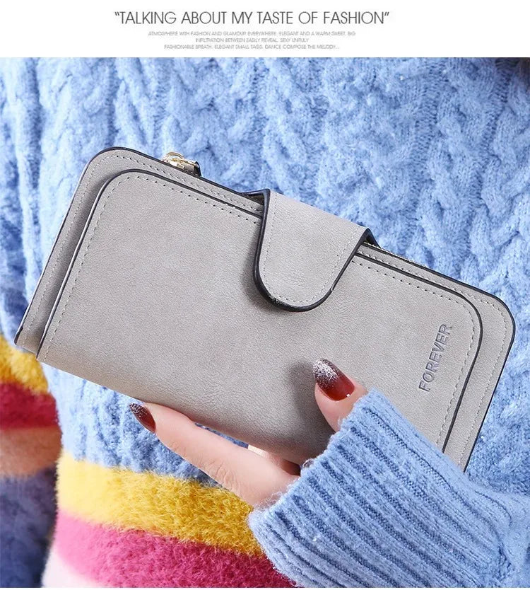 Bambi Long Zip Wallet for Women – Cute Cartoon Multi-Card Large Capacity Kawaii Clutch Bag, Soft Texture Fashion Purse