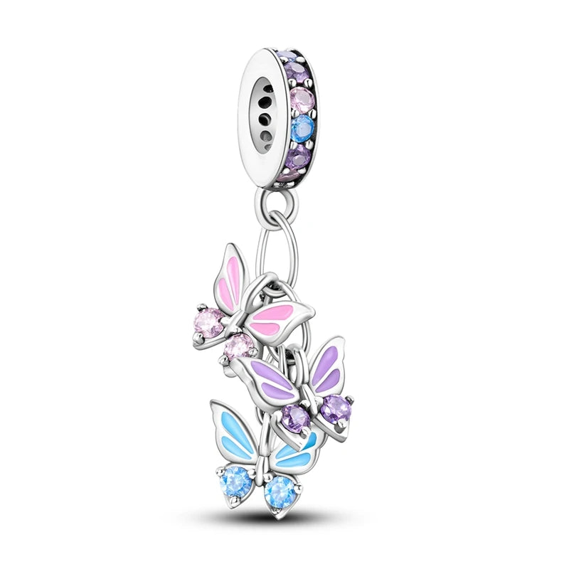 925 Sterling Silver Pink Ballet Girl Bow Pendant Charm Bead for Women – Elegant DIY Jewelry Making Charm for Bracelets & Necklaces