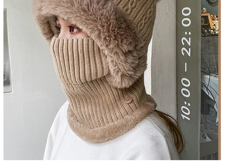 Women's Cozy Twist Knit Pompom Beanie
