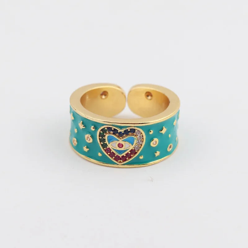 Women’s Gold-Plated Zircon Botanical Statement Ring