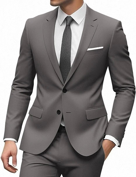 Elegant Suit for Men 2 Pieces Blazer and Pants Set Luxury Notched Lapel Tuxedo Suits for Men Formal Wedding Dresses Gentleman