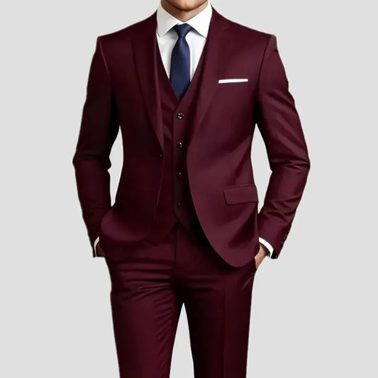 Men’s Elegant Slim Fit Tuxedo Suit Set – Classic Black Formal Suit for Weddings, Business, Parties & Special Occasions