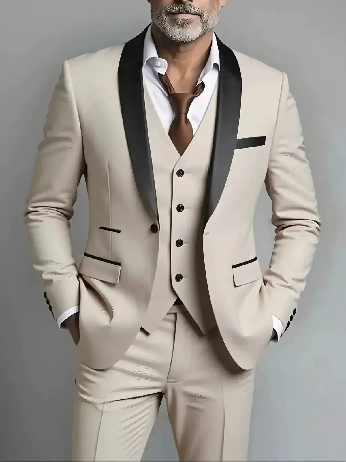 Men’s Elegant Slim Fit Tuxedo Suit Set – Classic Black Formal Suit for Weddings, Business, Parties & Special Occasions
