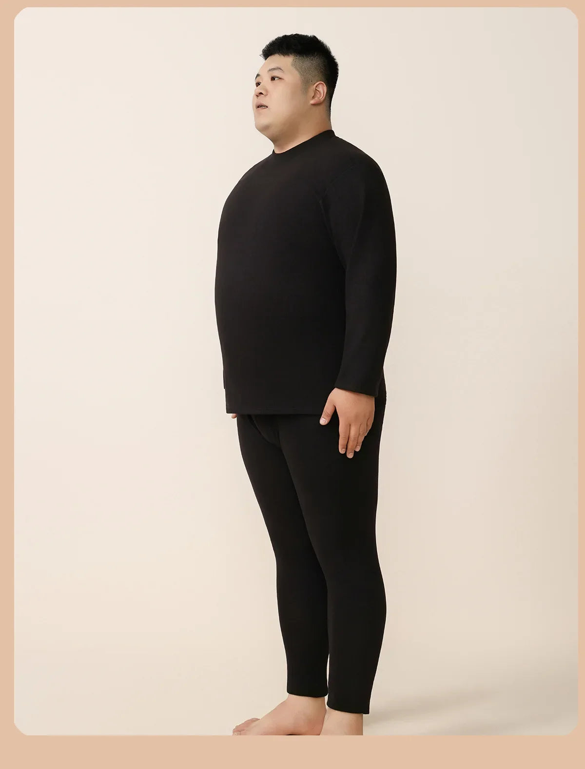 Men's Plus Size Fleece-Lined Thermal Underwear Set