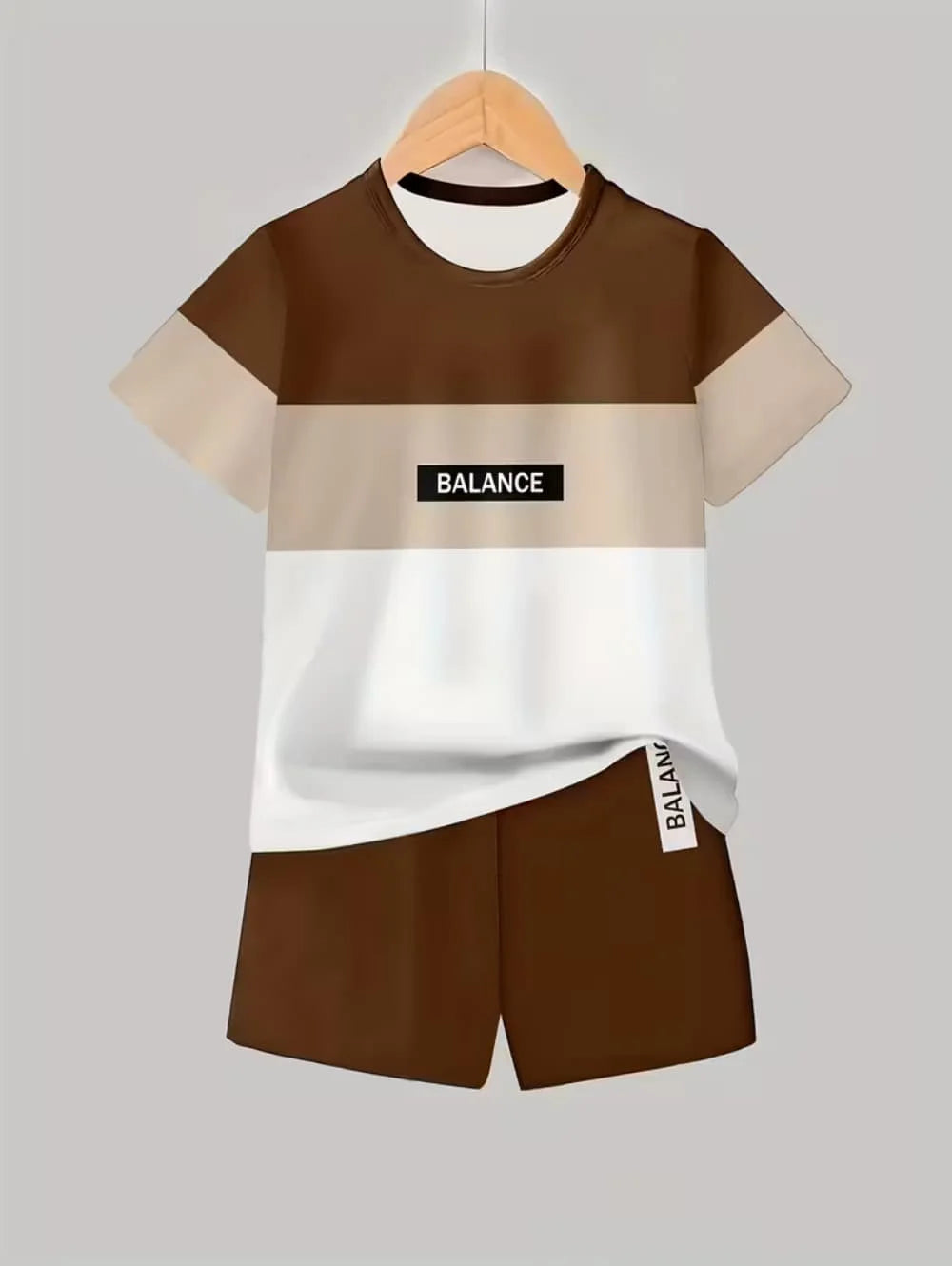 Boys 2-Piece Colorblock Quick-Dry T-Shirt and Shorts Set