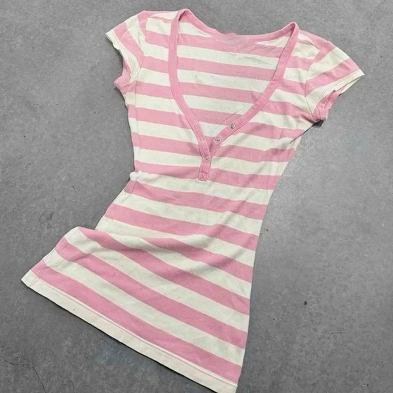 Women’s Y2K Striped Square Neck Top