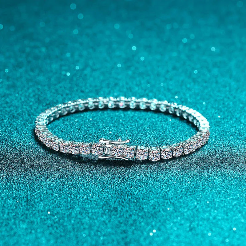 Factory Price D VVS1 Moissanite Tennis Bracelet – 925 Sterling Silver Single Row Classic Bracelet for Women & Men with GRA Certificate