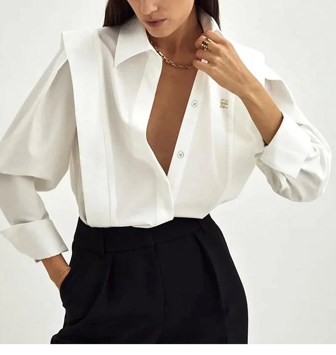 Women’s Classic V-Neck Button Top