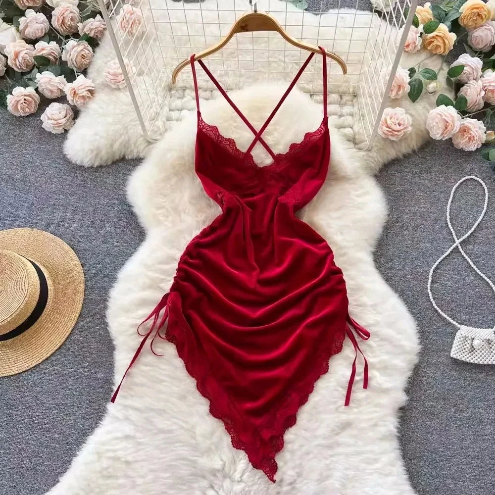 Women’s Floral Lace Strapless Mini Dress