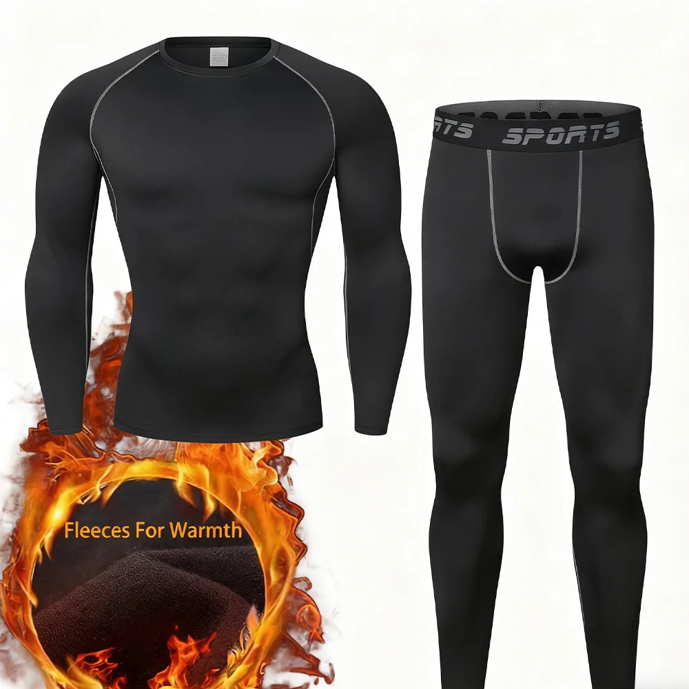 Men's Fleece-Lined Thermal Base Layer Set