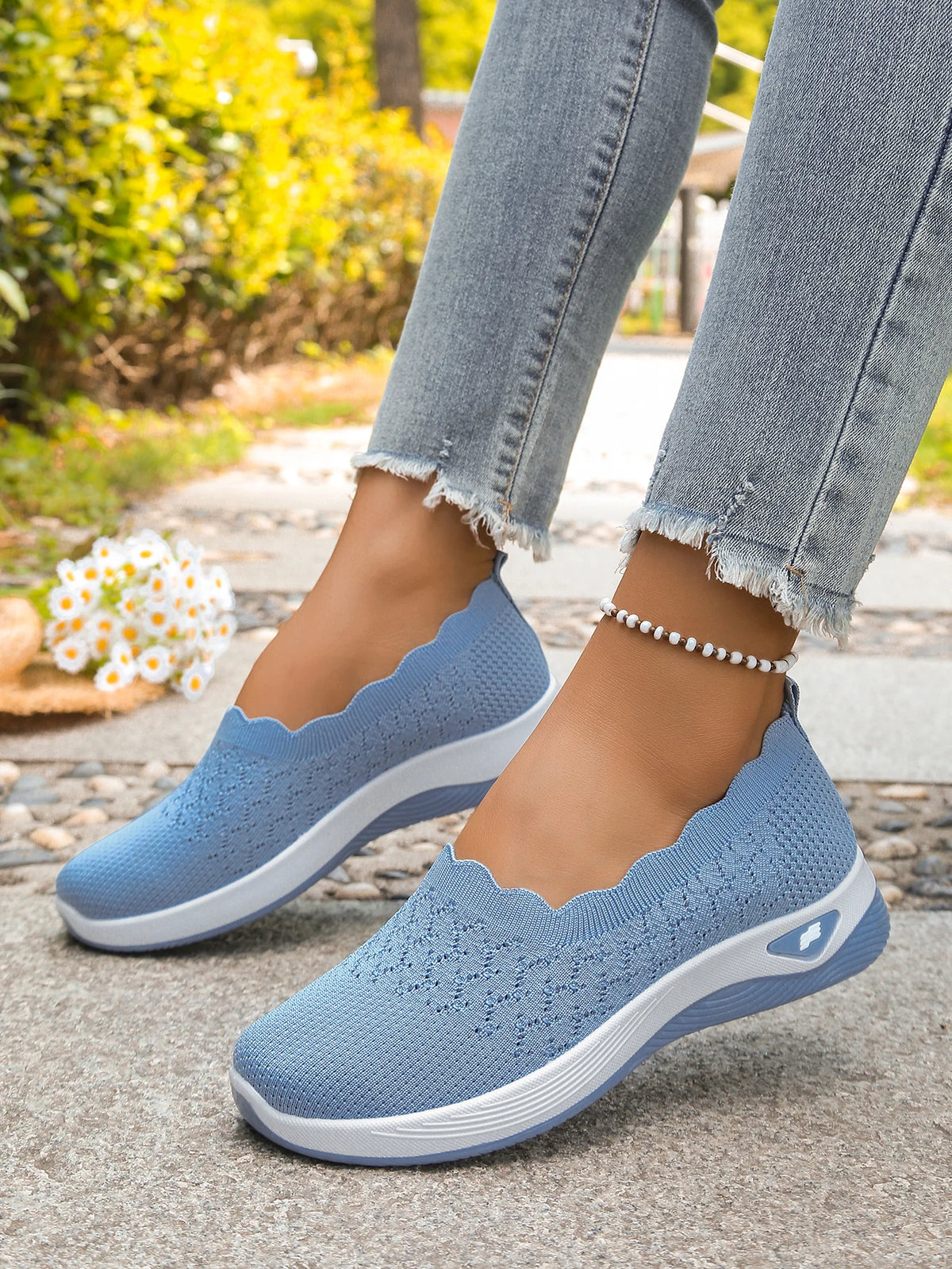 Women's 2026 Summer Breathable Knit Slip-On Sneakers Ultra Lightweight Soft Sole Comfortable Casual Loafers for Daily Work Walk