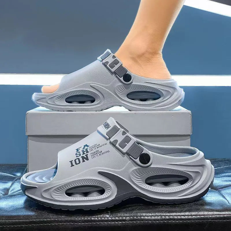 Men Sandals Slip On 2 in 1 Summer Outdoor Thick Sole Non Slip Waterproof Driving Shoes