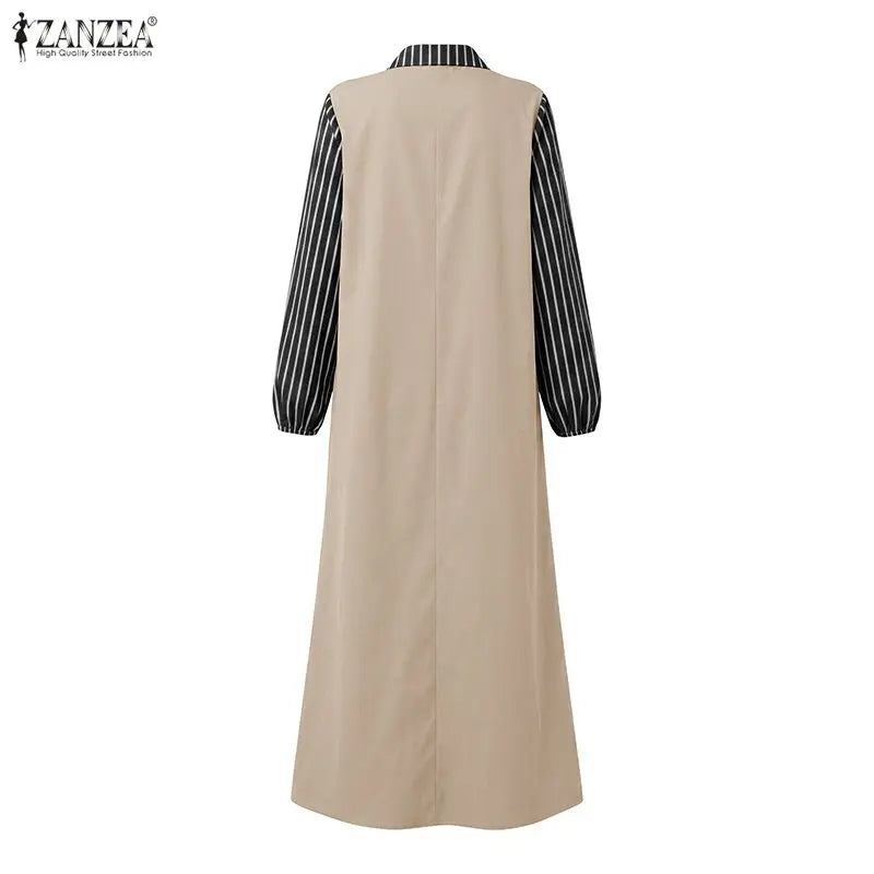 Elegant Striped Ramadan Maxi Dress