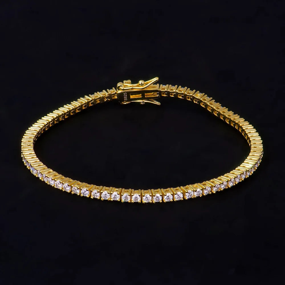 Factory Price D VVS1 Moissanite Tennis Bracelet – 925 Sterling Silver Single Row Classic Bracelet for Women & Men with GRA Certificate