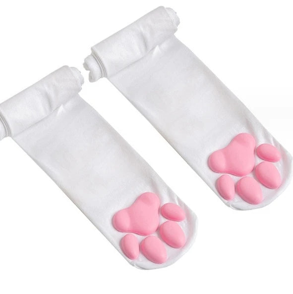 Cute 3D Cat Paw Thigh-High Socks
