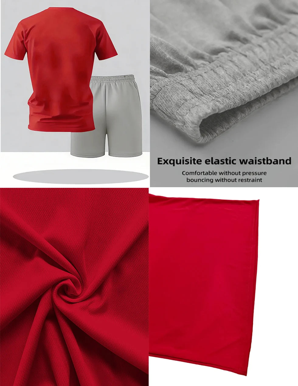 Men's Quick Dry Oversized T-Shirt and Drawstring Sport Shorts Set