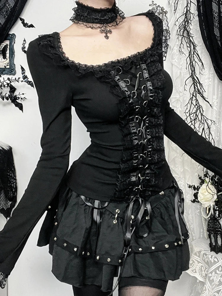 Women’s Gothic Lace Long Sleeve Top