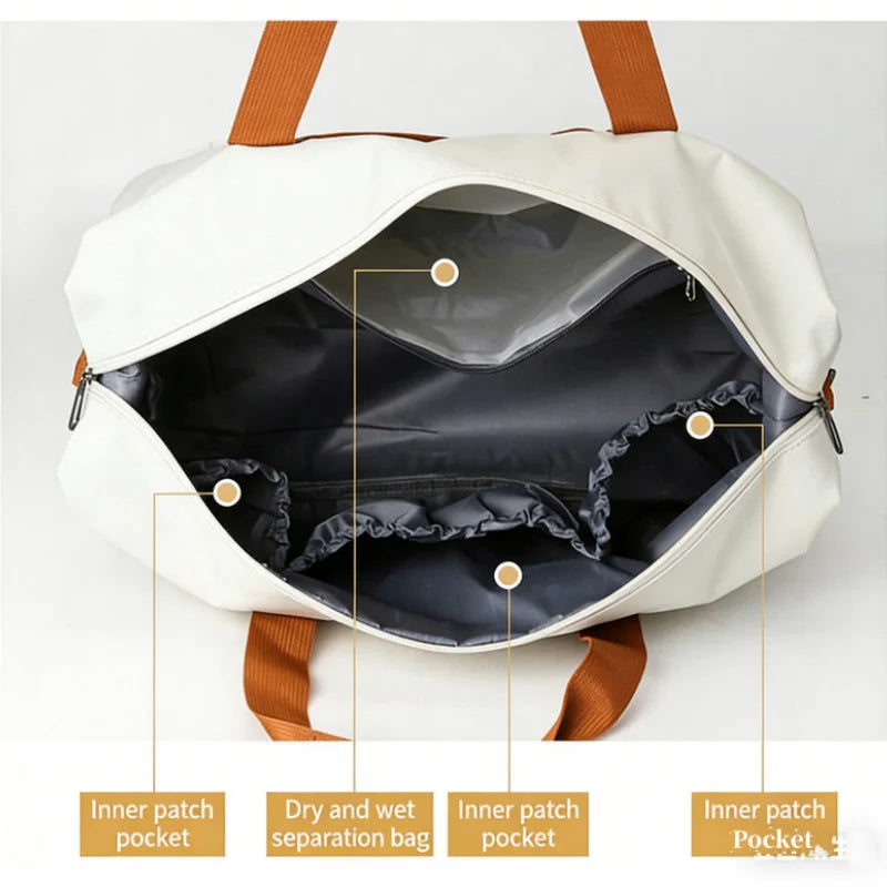 Travel Gym Duffle Bag with Shoe Compartment – Portable Fitness Shoulder & Crossbody Carry-On Bag for Workouts and Weekend Trips