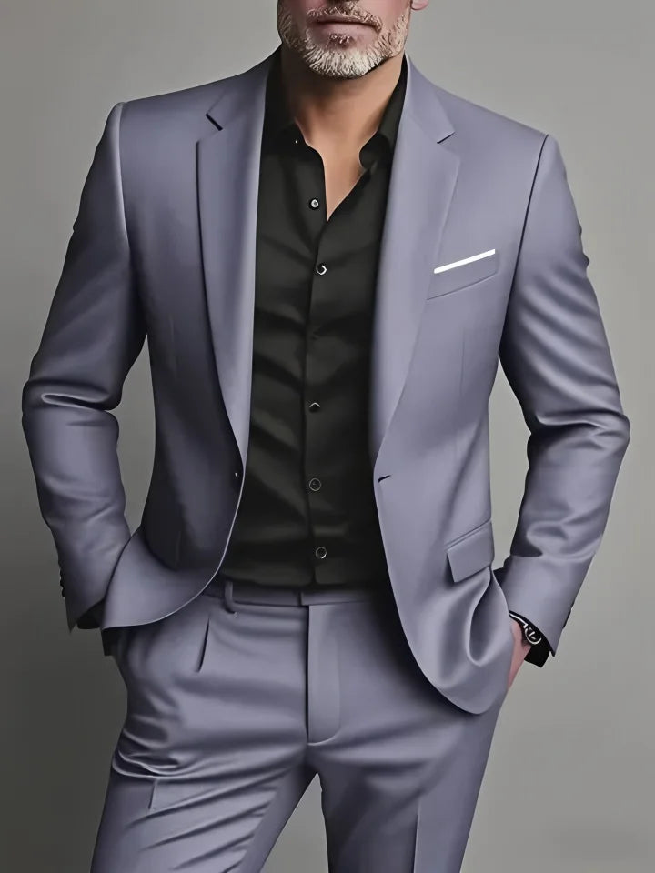 Men’s Elegant Slim Fit Tuxedo Suit Set – Classic Black Formal Suit for Weddings, Business, Parties & Special Occasions