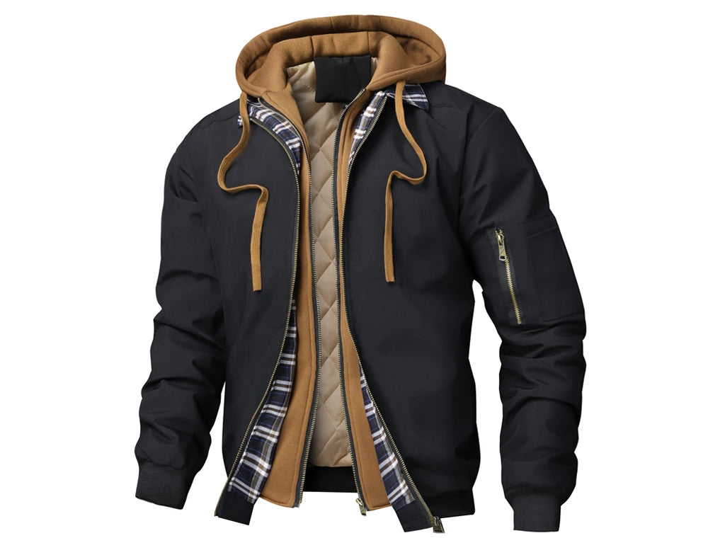 Men's Hooded Winter Windbreaker Jacket