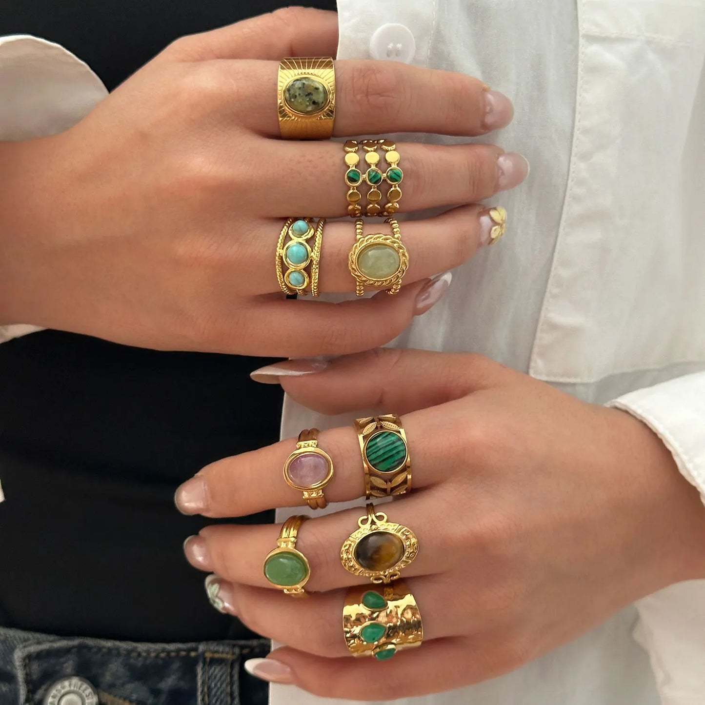 Women’s Stainless Steel Irregular Punk Statement Ring