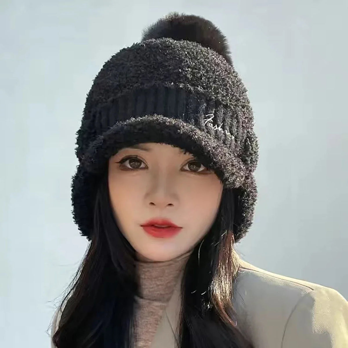 Winter Fur Warm Windproof Hat for Women Lei Feng Cap Fur Ear Flap Cap Thick Ear Protection Baseball Hats