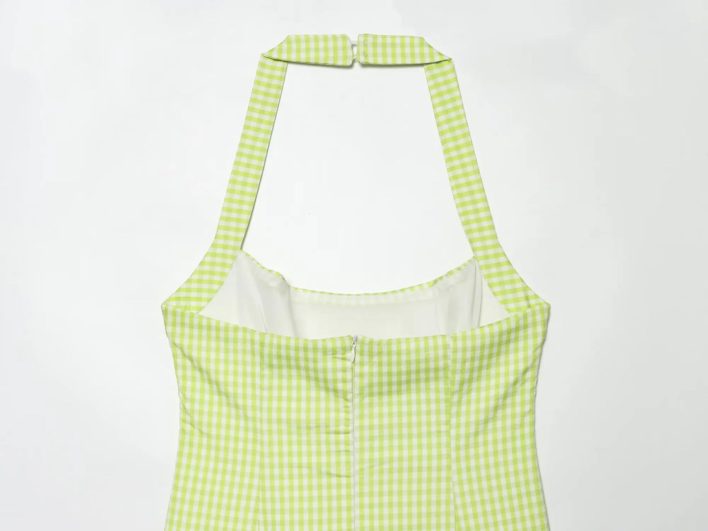 Women’s Plaid Backless Mini Dress.