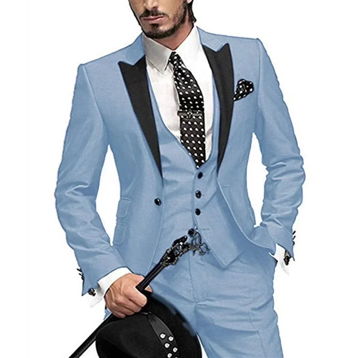 Elegant Slim Fit Men's Formal Suit Set 3 Pieces - Blazer Vest And Pant Luxury Wedding Business Costumes for Men