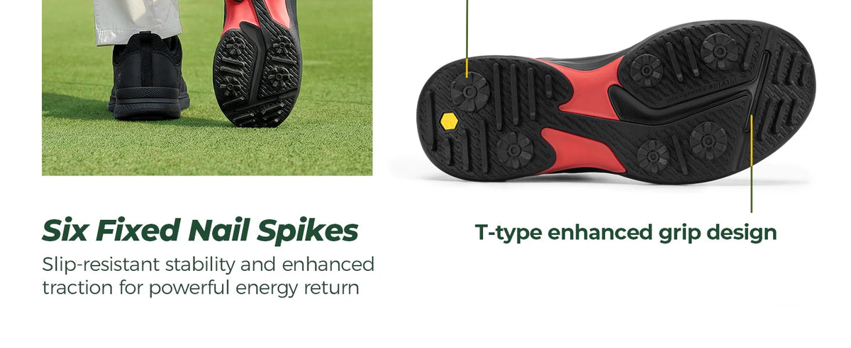 FitVille Men'S Golf Shoes Extra Wide Waterproof, Professional No-Slip Spiked Golf Shoes With Arch Support For Wide Feet