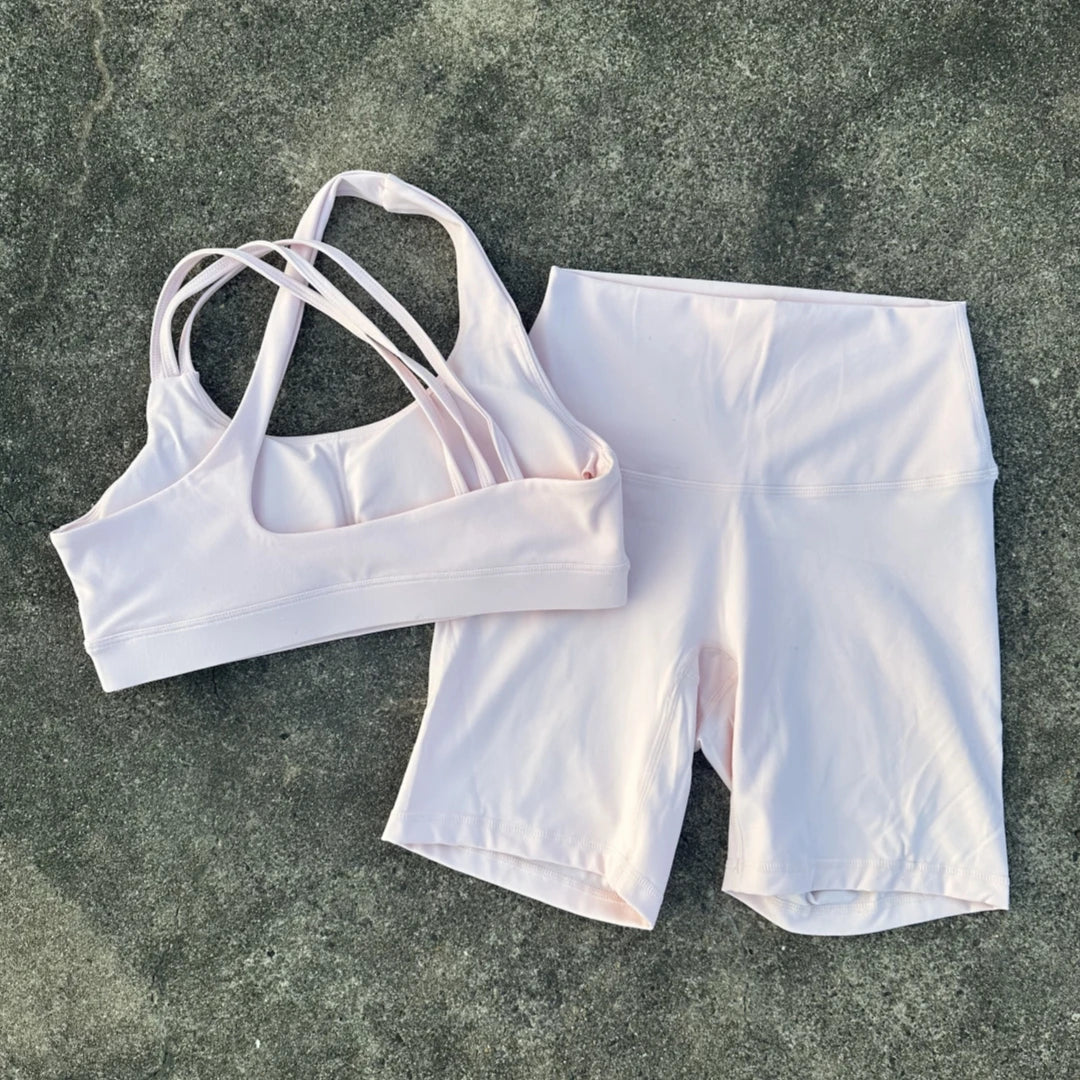 Women’s High-Waisted Yoga Shorts & Sports Bra Set