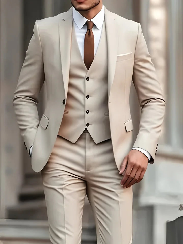 Men’s Elegant Slim Fit Tuxedo Suit Set – Classic Black Formal Suit for Weddings, Business, Parties & Special Occasions