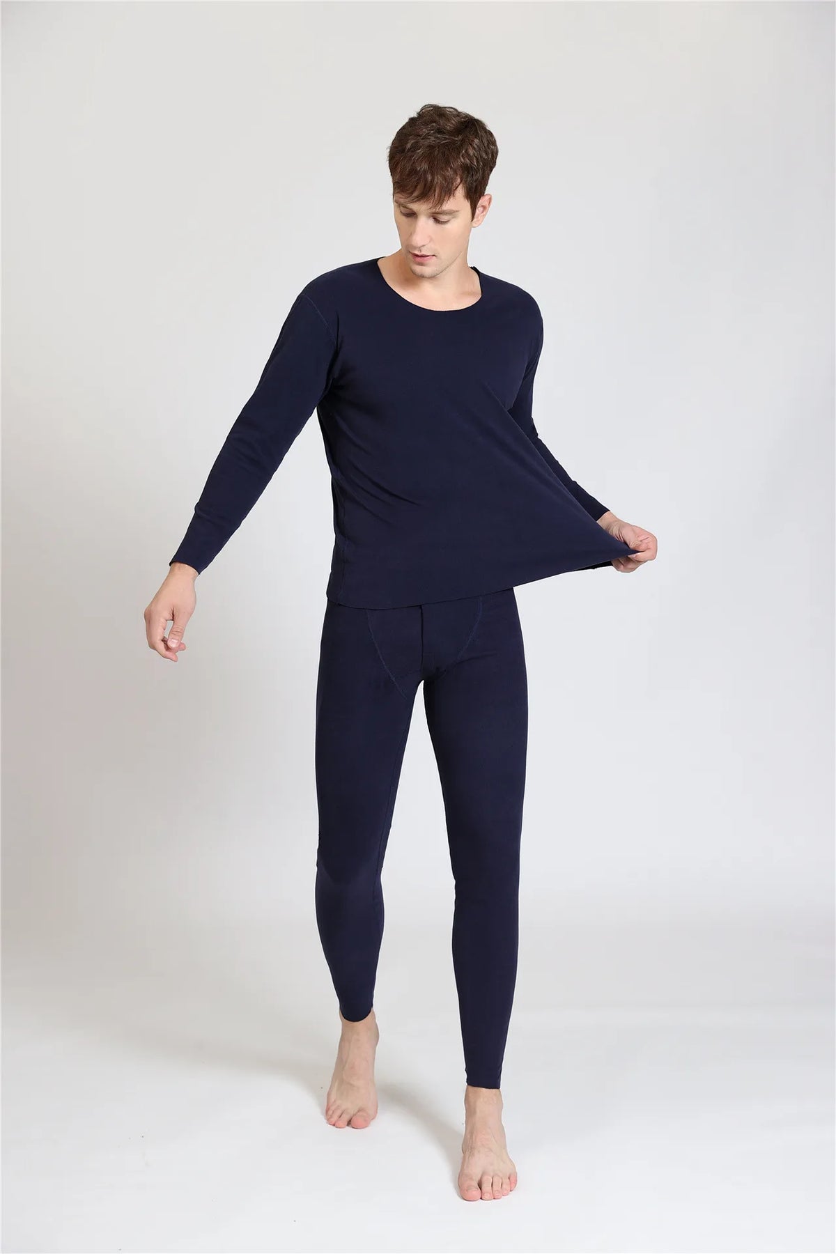 Men's Fleece-Lined Thermal Underwear Set