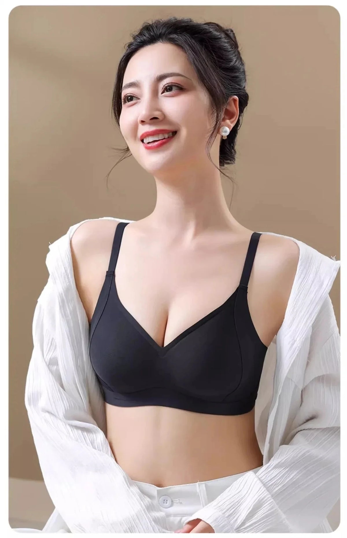 Comfortable Women's Everyday Bra Lifting Thin No Steel Ring Seamless Underwear Prevent Side Breast Collection Sagging Bras