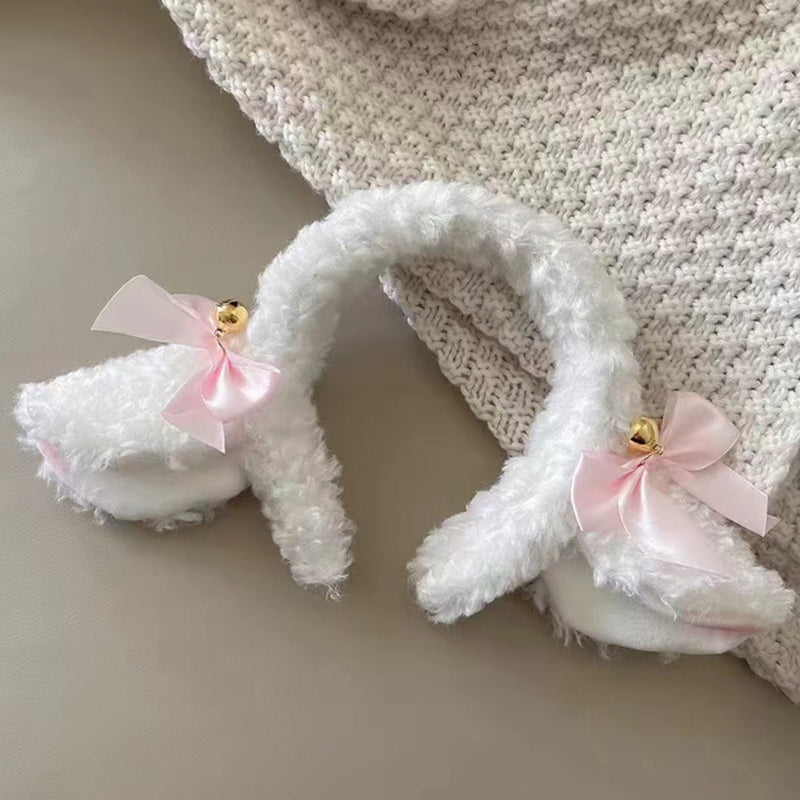 Soft  Lamb Headband Animal Shape Plush Ears Hair Hoop for Washing Face Fluffy Animal Hairbands Cartoon Costume T8NB