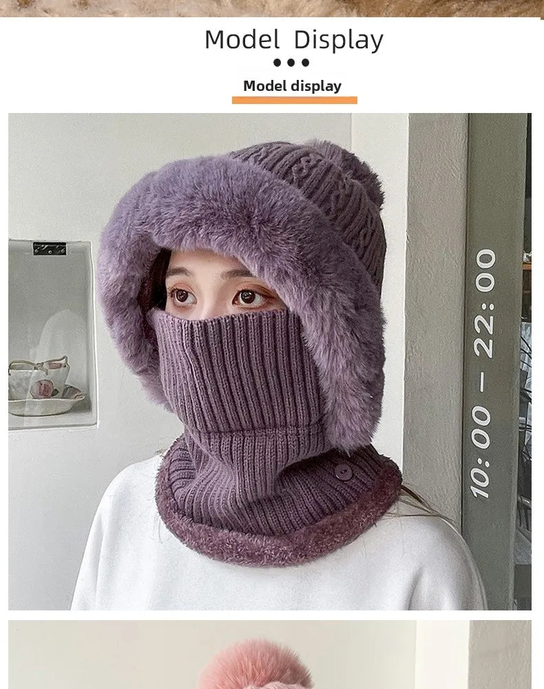 Women's Cozy Twist Knit Pompom Beanie