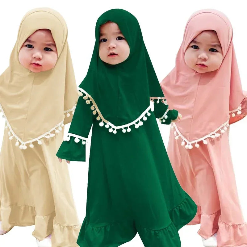 Kids Girls Hijab & Abaya Set
