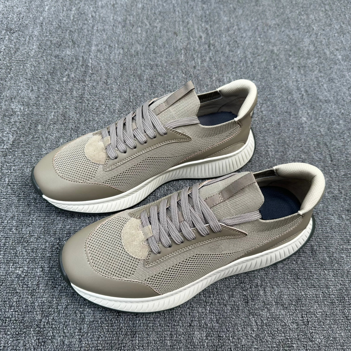 2026 Summer Breathable Sports Casual Shoes For Men, Thick Sole Height Increasing Lace Up Comfort Versatile Mesh Running Sneakers