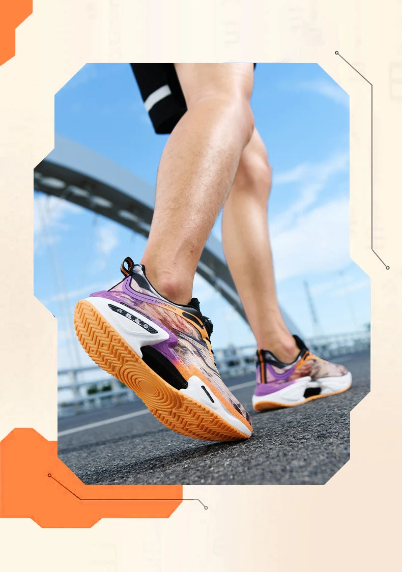 Elastic Speed Running Shoes for Men, Carbon Plate Push Rotating Buckle Sports Shoes for Women, Professional Shock-Absorbing