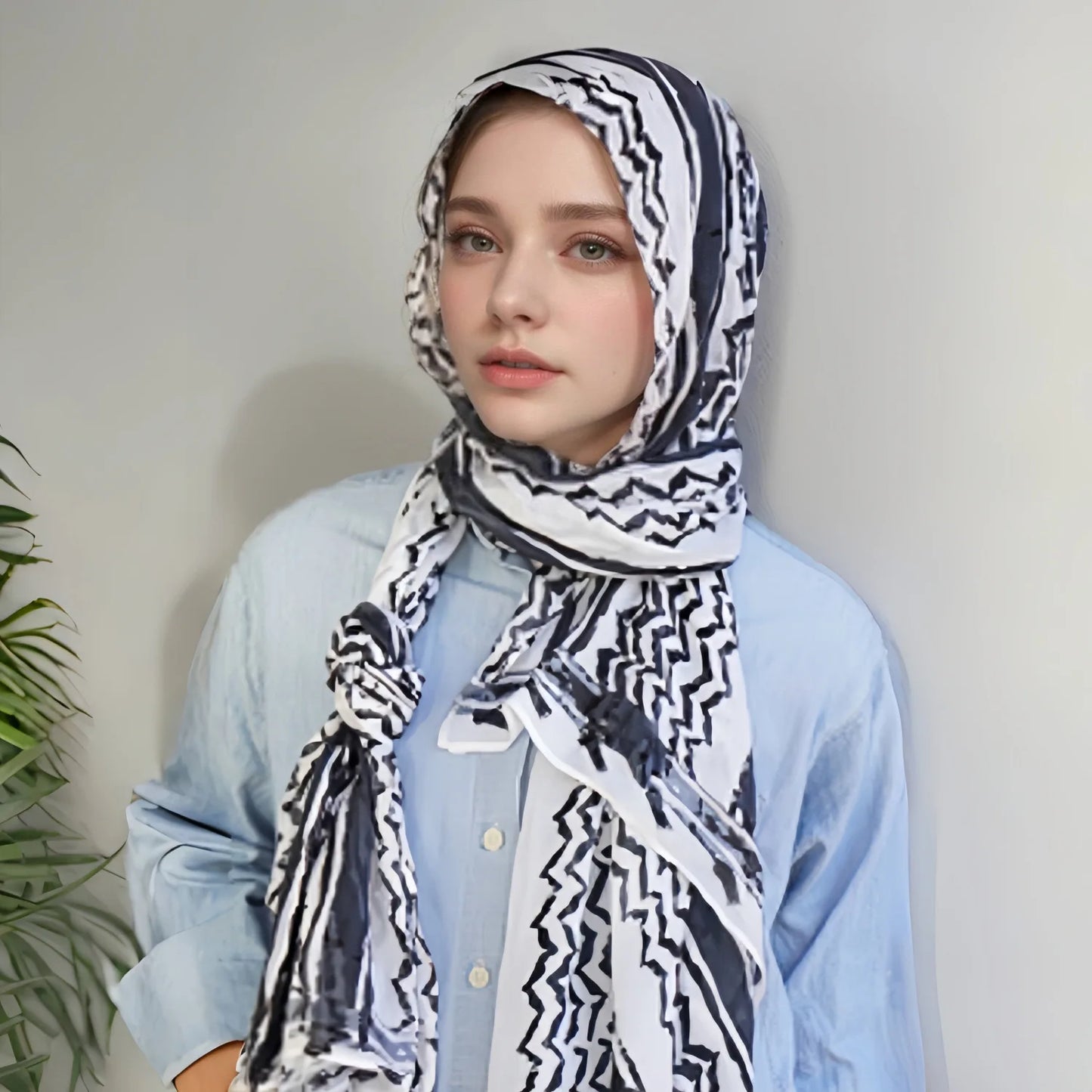 Women’s Leopard & Floral Print Bohemian Hijab Scarf