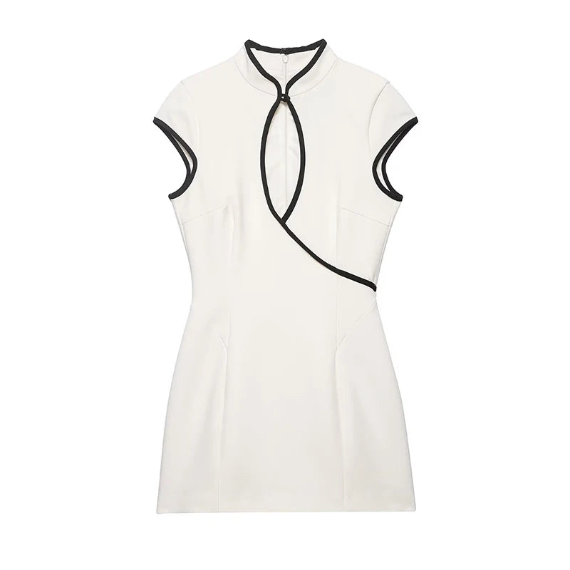 Women’s Elegant V-Neck Hollow-Out Mini Dress