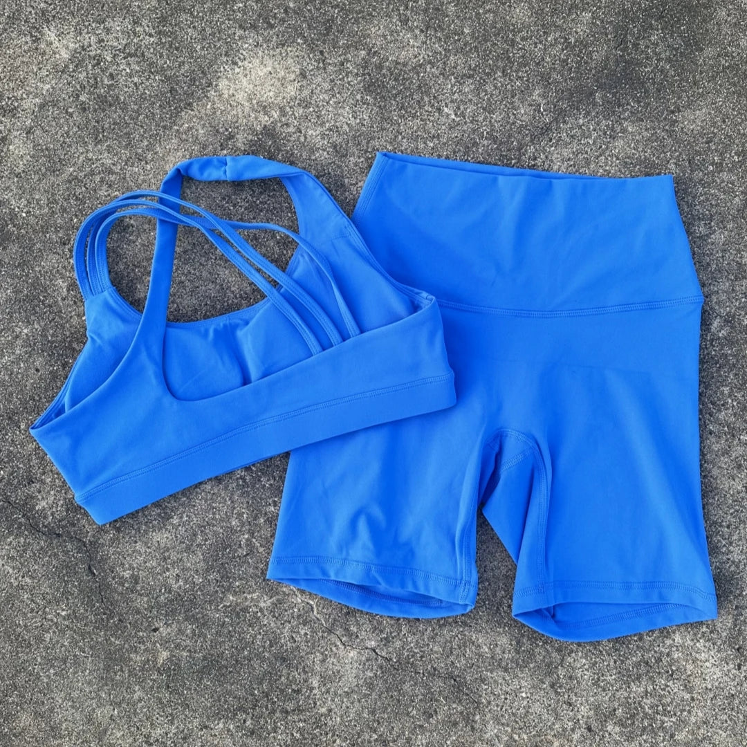 Women’s High-Waisted Yoga Shorts & Sports Bra Set