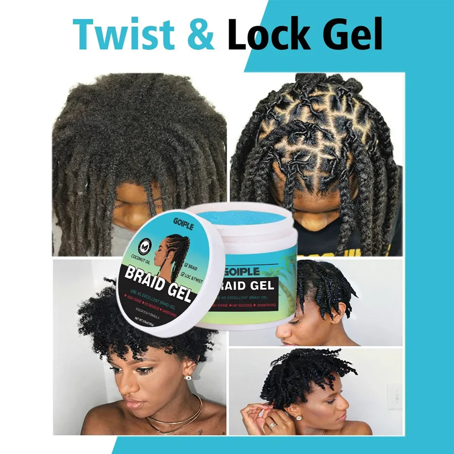 GOIPLE 100g Tea Tree Mint Braid Styling Gel – Edge Control Hair Wax Pomade for Frizz, Locs, Twists & Braids
