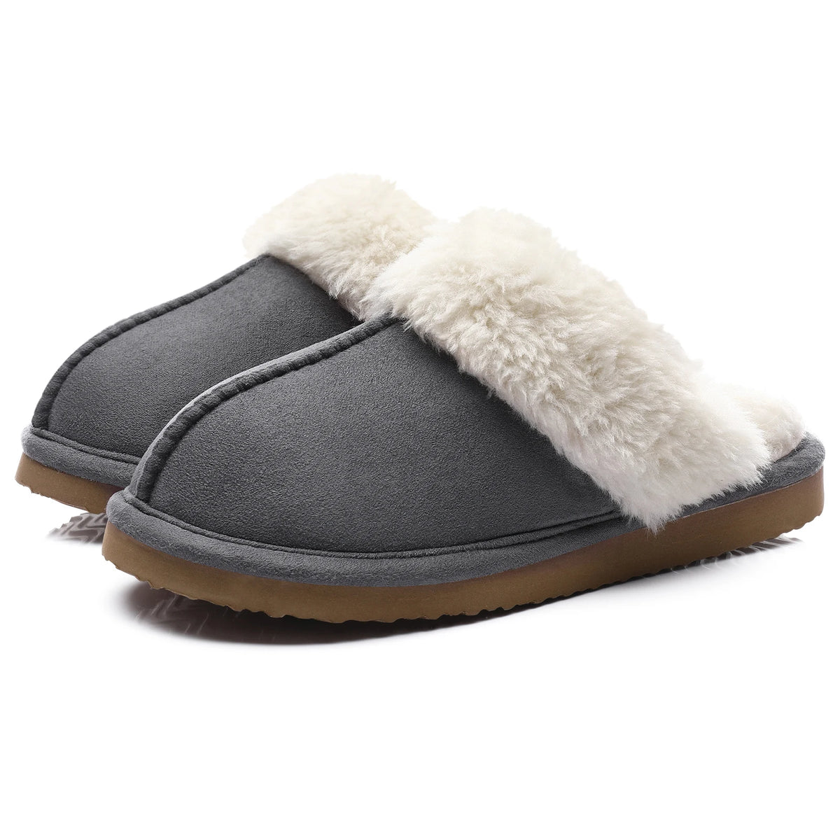 Kidmi Warm Fluffy Women Slippers Classic Brand Fuzzy House Slippers Indoor Soft Memory Foam Slippers Outdoor Antiskid Slippers