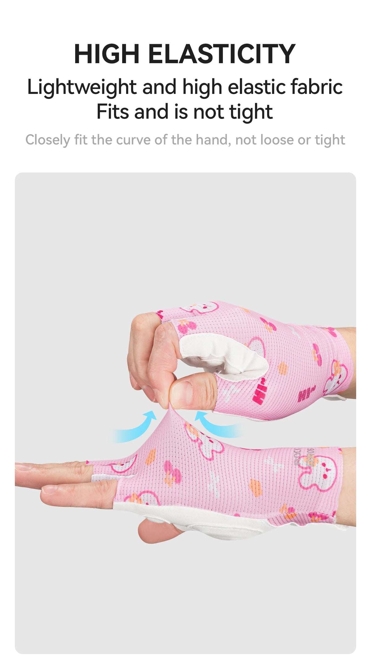 ROCKBROS Children Sports Gloves Non-Slip Wear-Resistant with SBR Palm Pads Cycling Gloves Childlike Graffiti Bike Riding Gloves
