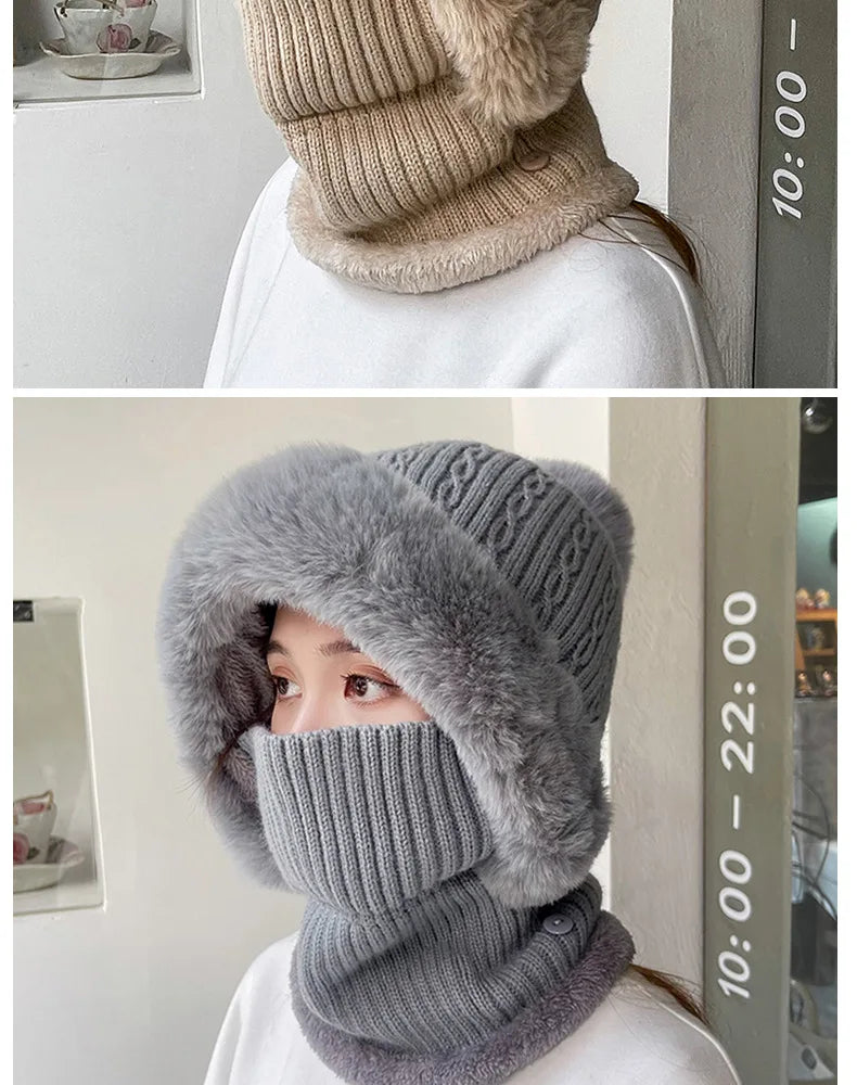 Women's Cozy Twist Knit Pompom Beanie