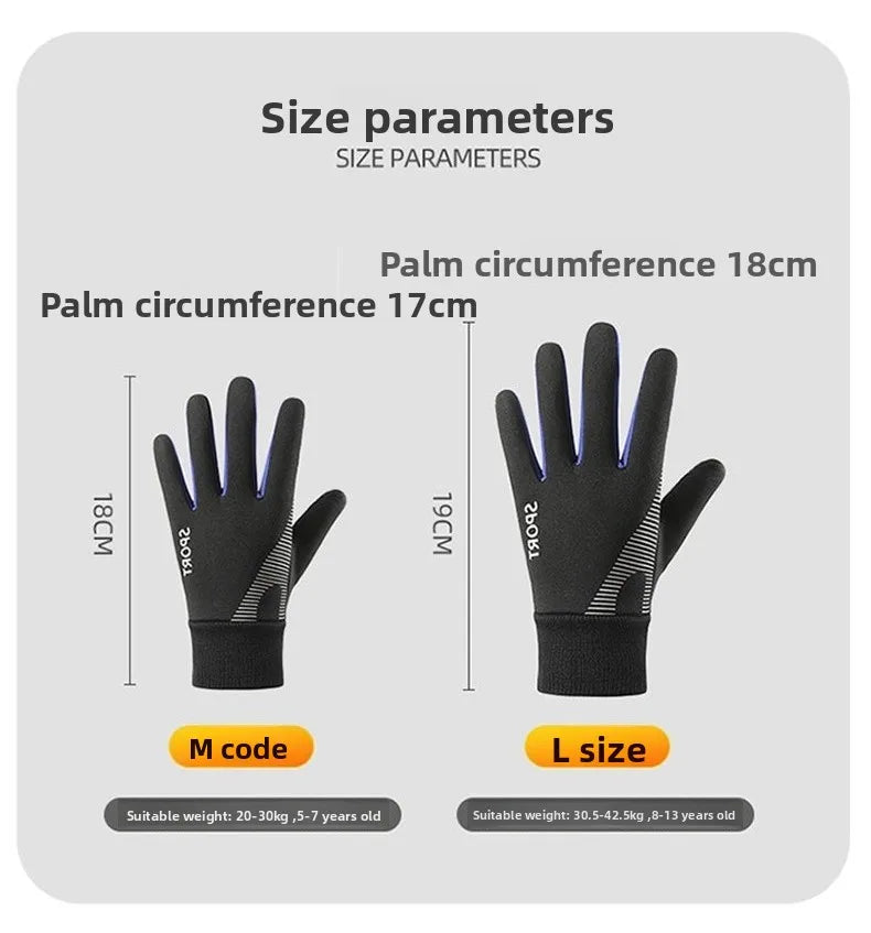 1 Pair Kids Winter Warm Sports Thermal Gloves Cold Weather Water-Resistant Anti-slip Children Mittens 5-13 Years Boys Girls