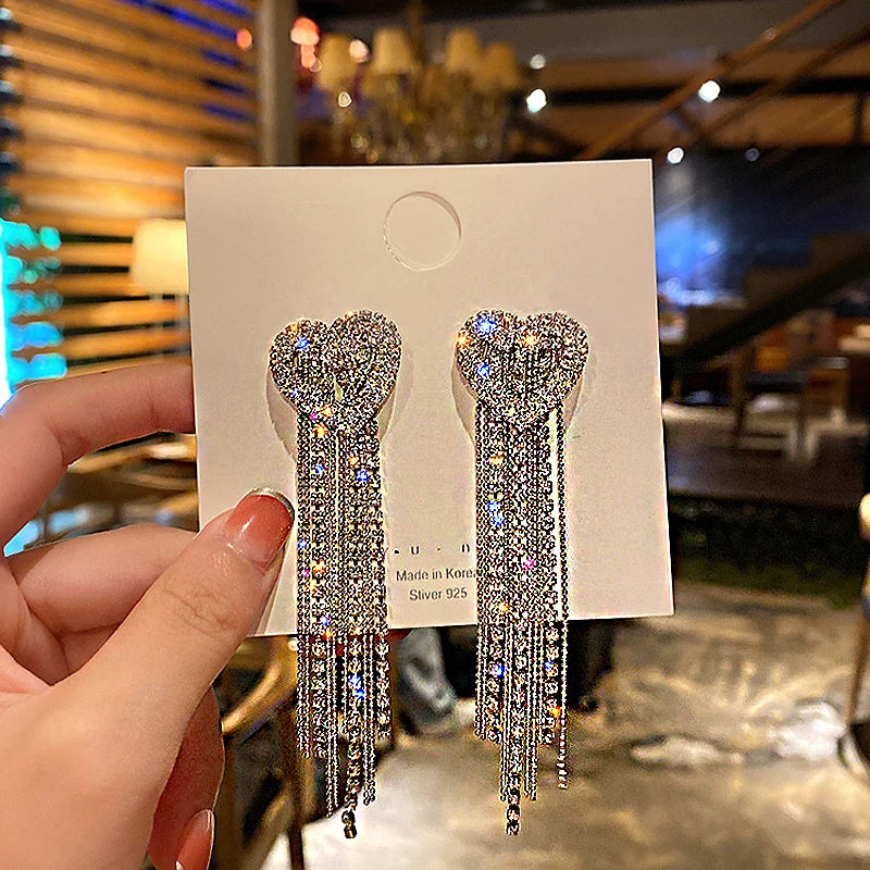 Crystal Zircon Geometric Drop Earrings