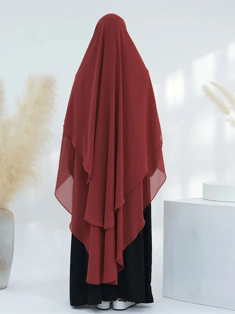 Women’s Elegant Chiffon Khimar & Abaya Set