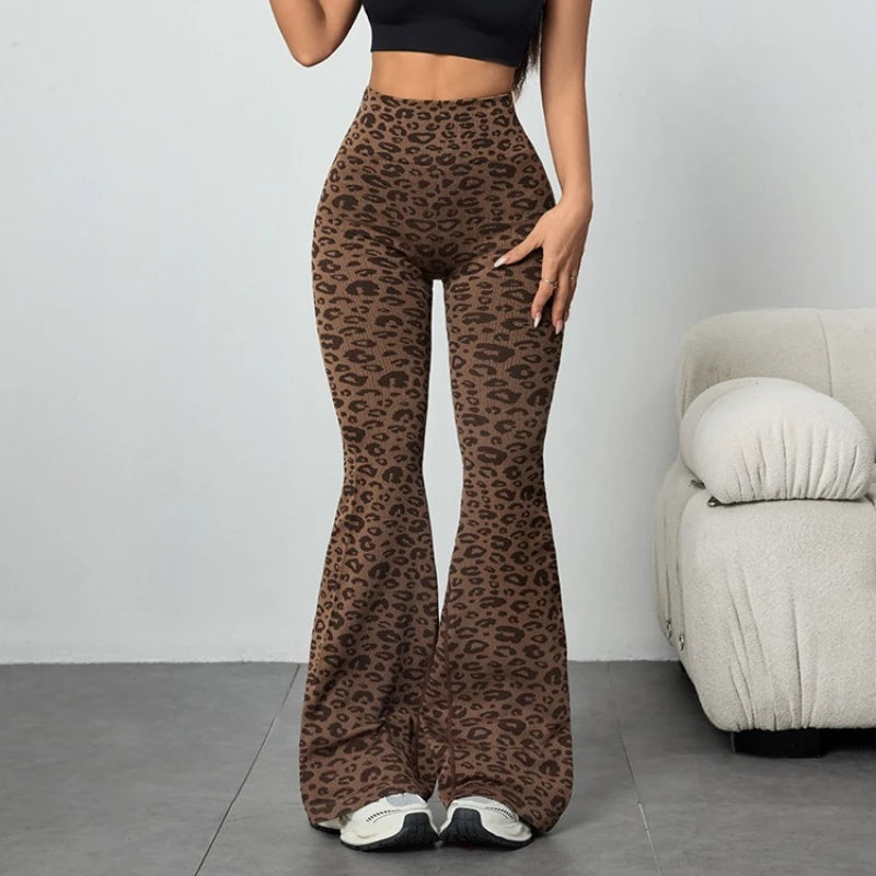 Leopard Flare Yoga Pants