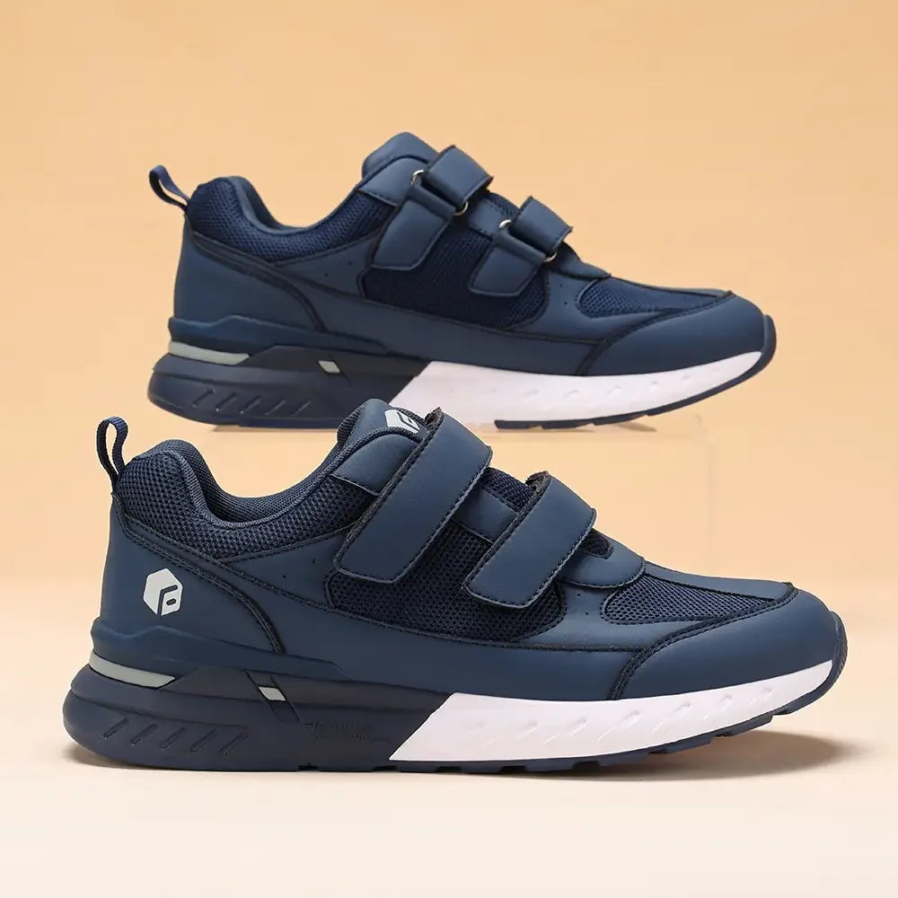 Men'S Athletic Shoes Wide Width With Adjustable Straps Low-Top Non-Slip Lightweight Running Shoe For Swollen Feet Arch Support